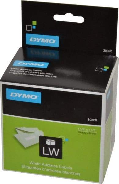 Dymo - 3-1/2" Long, White Die Cut Paper with Semi Perm. Adhesive Shipping Label - For DYMO LabelWriter Printers - Best Tool & Supply