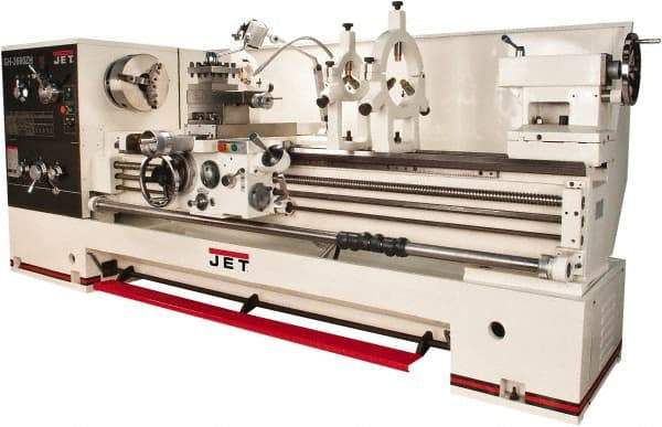 Jet - 26" Swing, 40" Between Centers, 230 Volt, Triple Phase Engine Lathe - 4MT Taper, 10 hp, 36 to 1,800 RPM, 4-1/8" Bore Diam - Best Tool & Supply