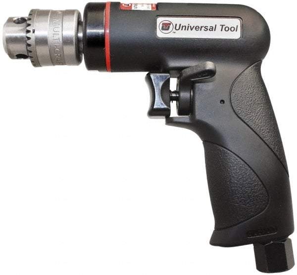 Universal Tool - 1/4" Reversible Keyed Chuck - Pistol Grip Handle, 2,600 RPM, 3.5 CFM, 0.3 hp, 90 psi - Best Tool & Supply