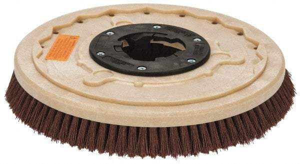 PRO-SOURCE - 17" Diam Stripping Brush - 15" Machine, 1-1/2" Trim Length, Black Pad, Silicone Carbide & Nylon - Best Tool & Supply