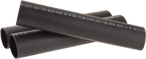 3M - 12" Long, 4:1, Polyolefin Heat Shrink Electrical Tubing - Black - Best Tool & Supply