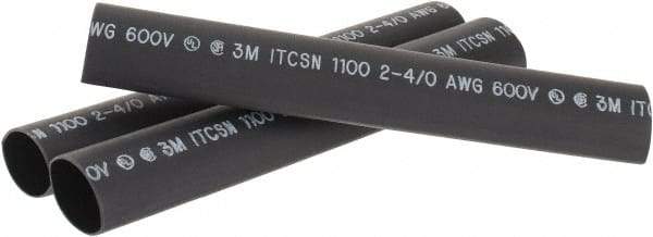 3M - 9" Long, 4:1, Polyolefin Heat Shrink Electrical Tubing - Black - Best Tool & Supply