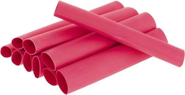 3M - 6" Long, 3:1, Polyolefin Heat Shrink Electrical Tubing - Red - Best Tool & Supply