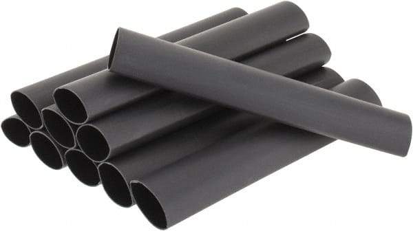 3M - 6" Long, 3:1, Polyolefin Heat Shrink Electrical Tubing - Black - Best Tool & Supply