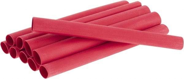 3M - 6" Long, 3:1, Polyolefin Heat Shrink Electrical Tubing - Red - Best Tool & Supply