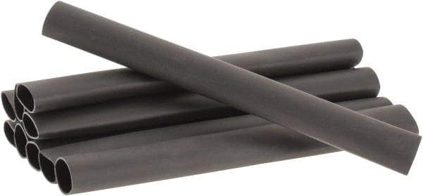 3M - 6" Long, 3:1, Polyolefin Heat Shrink Electrical Tubing - Black - Best Tool & Supply