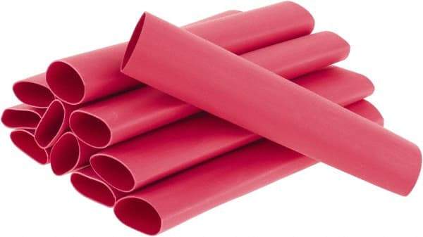 3M - 6" Long, 3:1, Polyolefin Heat Shrink Electrical Tubing - Red - Best Tool & Supply