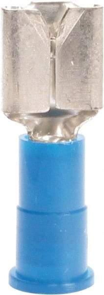 3M - 16 to 14 AWG, Vinyl, Partially Insulated, Female Wire Disconnect - 1/4 Inch Wide Tab, Blue, RoHS 2011/65/EU Compliant - Best Tool & Supply