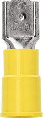 3M - 12 to 10 AWG, Vinyl, Partially Insulated, Female Wire Disconnect - 1/4 Inch Wide Tab, Yellow, RoHS 2011/65/EU Compliant - Best Tool & Supply