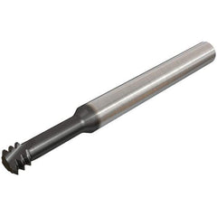 Iscar - #6-32 UNC, 0.1" Cutting Diam, 3 Flute, Solid Carbide Helical Flute Thread Mill - Internal Thread, 0.28" LOC, 2-1/2" OAL, 1/4" Shank Diam - Best Tool & Supply