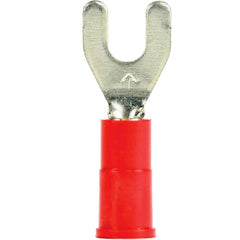 3M - #8 Stud, 22 to 18 AWG Compatible, Partially Insulated, Crimp Connection, Standard Fork Terminal - Best Tool & Supply