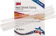 3M - 6" Long, 2:1, Polyolefin Heat Shrink Electrical Tubing - Clear - Best Tool & Supply