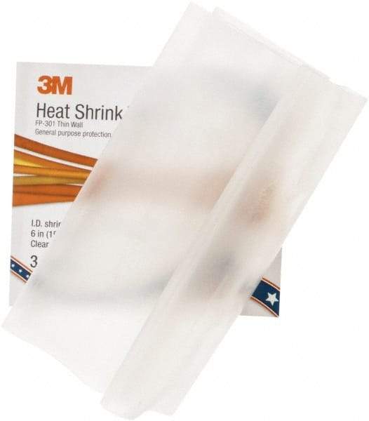 3M - 6" Long, 2:1, Polyolefin Heat Shrink Electrical Tubing - Clear - Best Tool & Supply