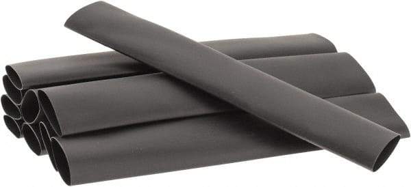 3M - 6" Long, 2:1, Polyolefin Heat Shrink Electrical Tubing - Black - Best Tool & Supply