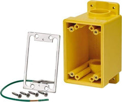 Leviton - 1 Gang, (2) 1" Knockouts, PVC Rectangle Outlet Box - 152.4mm Overall Height x 79.4mm Overall Width x 88.9mm Overall Depth - Best Tool & Supply