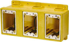 Leviton - 3 Gang, (6) 1" Knockouts, PVC Rectangle Outlet Box - 276.2mm Overall Height x 3-1/2" Overall Depth - Best Tool & Supply