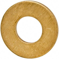 Value Collection - 1/4" Screw, Brass Standard Flat Washer - 0.26" ID x 0.562" OD, 0.04" Thick, Plain Finish - Best Tool & Supply