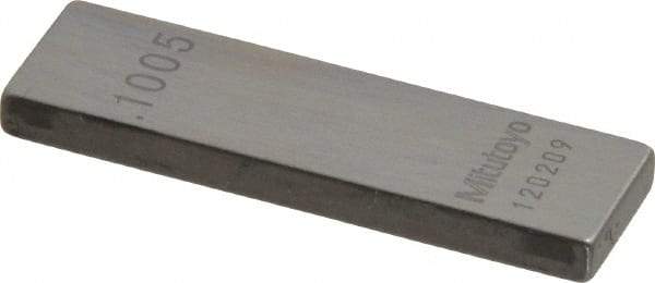 Mitutoyo - 0.1005" Rectangular Steel Gage Block - Accuracy Grade AS-1, Includes Certificate of Inspection - Best Tool & Supply