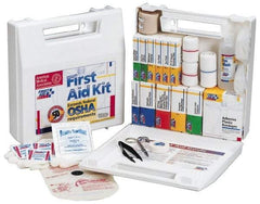 First Aid Only - 62 Piece, 10 Person, Full First Aid Kit - 9" Wide x 2-1/2" Deep x 8-3/8" High, Plastic Case - Best Tool & Supply