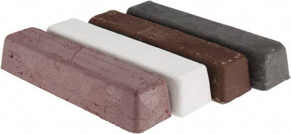 Made in USA - 1/4 Lb Emery, Rouge & Tripoli Compound - Grade C, Black, Brown, Red & White, Use on Aluminum, Carbon, Chrome, Copper, Gold, Iron, Nickel, Pewter, Plastic, Platinum, Rubber, Silver, Stainless Steel, Steel, Sterling, White Metals, Wood & Zinc - Best Tool & Supply