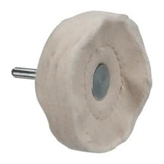 Made in USA - 3" Diam x 3/4" Thick, Loose Sewn Mounted Buffing Wheel - Best Tool & Supply