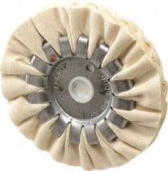 Made in USA - 4" Diam x 1/2" Thick Unmounted Buffing Wheel - 14 Ply, Bias Cut, 1/2" Arbor Hole - Best Tool & Supply