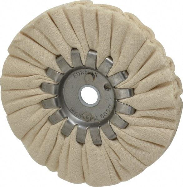 Made in USA - 5" Diam x 1/2" Thick Unmounted Buffing Wheel - 14 Ply, Bias Cut, 1/2" Arbor Hole - Best Tool & Supply