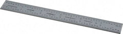 Fowler - 6" Long, 1/64, 1/32, 1/16, 1/8" Graduation, Rigid Steel Rule - 4R Graduation Style, Silver - Best Tool & Supply