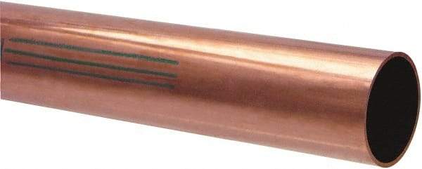 Mueller Industries - 5' Long, 3/4" OD x 5/8" ID, Grade C12200 Copper Water (K) Tube - 0.049" Wall Thickness, 0.418 Ft/Lb - Best Tool & Supply