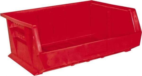 Durham - 14-5/8" Deep, Red Plastic Hang and Stack Bins - 7" High x 16-3/4" Wide x 14-5/8" Long - Best Tool & Supply