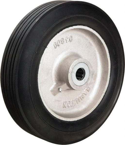 Hamilton - 12 Inch Diameter x 2-3/4 Inch Wide, Rubber on Aluminum Caster Wheel - 800 Lb. Capacity, 3-1/4 Inch Hub Length, 3/4 Inch Axle Diameter, Precision Ball Bearing - Best Tool & Supply