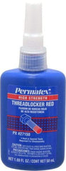 Permatex - 50 mL Bottle, Red, High Strength Liquid Threadlocker - Series 271, 24 hr Full Cure Time, Hand Tool, Heat Removal - Best Tool & Supply