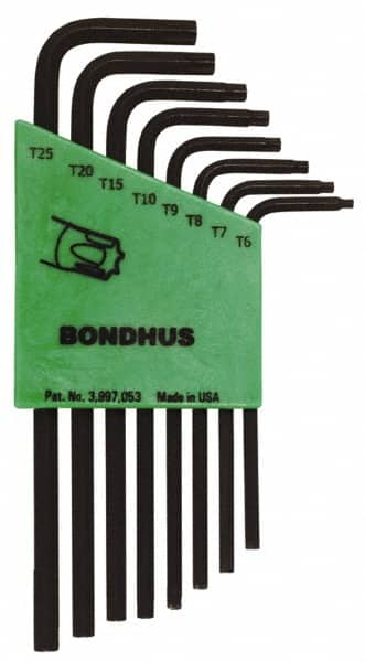 Bondhus - 8 Piece T6 to T25 L-Key Long Arm Torx Key Set - Best Tool & Supply