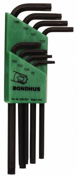 Bondhus - 8 Piece T9 to T40 L-Key Long Arm Torx Key Set - Best Tool & Supply