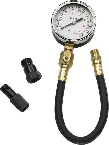 GearWrench - 3 Piece Engine Compression Test Kit - 300 Max Pressure, 0 to 300 PSI (0 to 21 Kg/cm2) Scale - Best Tool & Supply