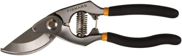 Fiskars - By-Pass Pruner - 3/4" Long Steel Blade, 5-1/2" Long Comfort Hand Grip Handle - Best Tool & Supply