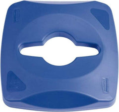 Rubbermaid - Square Lid for Use with 23 Gal Square Recycle Containers - Blue, Plastic, For Untouchable Trash Cans - Best Tool & Supply