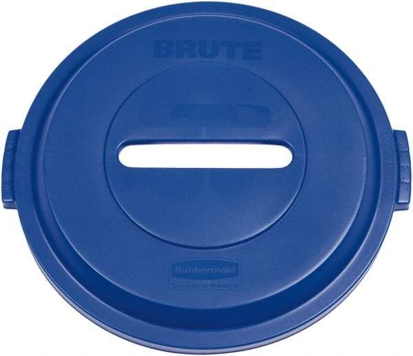 Rubbermaid - Round Lid for Use with 32 Gal Round Recycle Containers - Blue, Plastic, For 2632 Brute Trash Cans - Best Tool & Supply