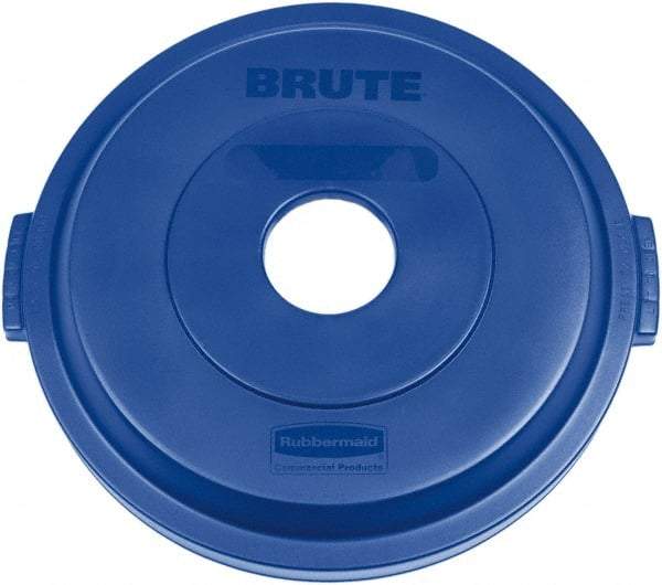 Rubbermaid - Round Lid for Use with 32 Gal Round Recycle Containers - Blue, Plastic, For 2632 Brute Trash Cans - Best Tool & Supply