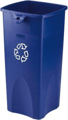 Rubbermaid - 23 Gal Blue Square Recycling Container - Plastic, 30" High x 16-1/2" Long x 15-1/2" Wide - Best Tool & Supply