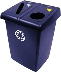 Rubbermaid - 46 Gal Blue Square Recycling Container - Plastic, 35" High x 26.8" Long x 23.6" Wide - Best Tool & Supply