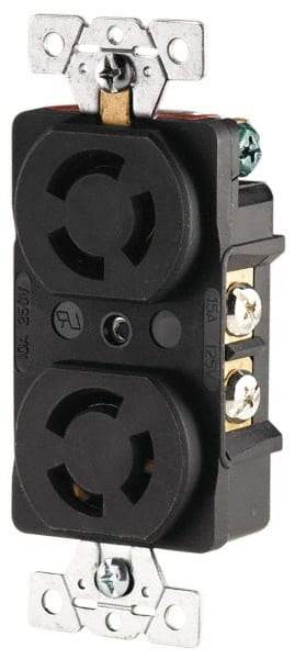 Cooper Wiring Devices - 250 VAC, 15 Amp, L6-15R NEMA, Receptacle - 2 Poles, 3 Wire, Female End, Black - Best Tool & Supply