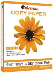 UNIVERSAL - 8-1/2" x 11" White Copy Paper - Use with Laser Printers, Copiers, Plain Paper Fax Machines - Best Tool & Supply