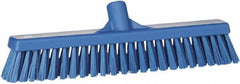 Vikan - 16" Fine Particle Synthetic Push Broom - 2" Bristle Length, Plastic Block, European Threaded Handle Connection - Best Tool & Supply