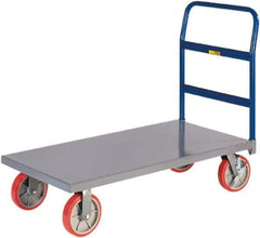 Little Giant - 3,600 Lb Capacity Steel Platform Truck - Steel Deck, 24" OAW, 48" Platform Length, Polyurethane Casters - Best Tool & Supply