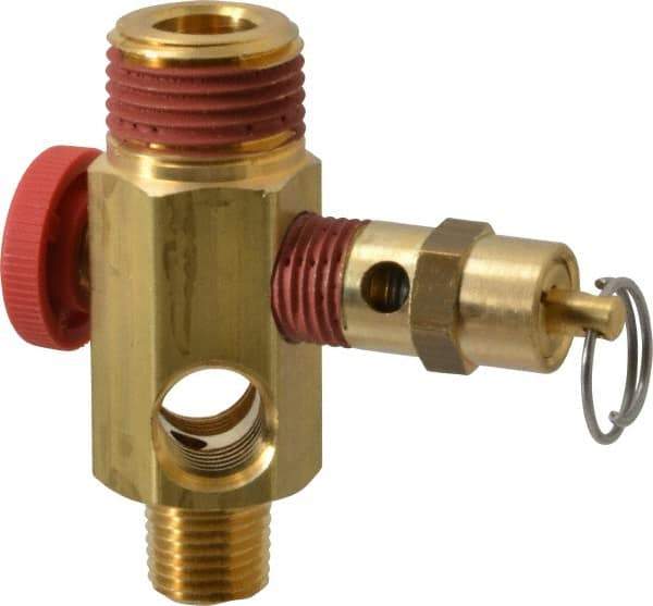 Midwest Control - 1/2" MNPT 150 psi Compressor Tank Manifold - For Use with Portable Air Tank, 1.88" Diam x 2.49" High - Best Tool & Supply