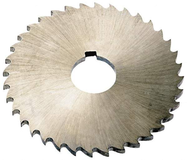 Keo - 4" Diam x 5/32" Blade Thickness x 1" Arbor Hole Diam, 40 Tooth Slitting and Slotting Saw - Arbor Connection, Right Hand, Uncoated, High Speed Steel, Concave Ground, Contains Keyway - Best Tool & Supply