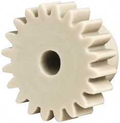 Made in USA - 24 Pitch, 0.833" Pitch Diam, 0.917" OD, 20 Tooth Spur Gear - 1/4" Face Width, 3/16" Bore Diam, 35/64" Hub Diam, 20° Pressure Angle, Acetal - Best Tool & Supply