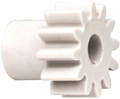 Made in USA - 48 Pitch, 1/2" Pitch Diam, 0.583" OD, 12 Tooth Spur Gear - 1/4" Face Width, 3/16" Bore Diam, 3/8" Hub Diam, 20° Pressure Angle, Acetal - Best Tool & Supply