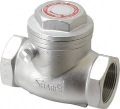 Sharpe Valves - 1-1/2" Stainless Steel Check Valve - FNPT x FNPT, 200 WOG - Best Tool & Supply